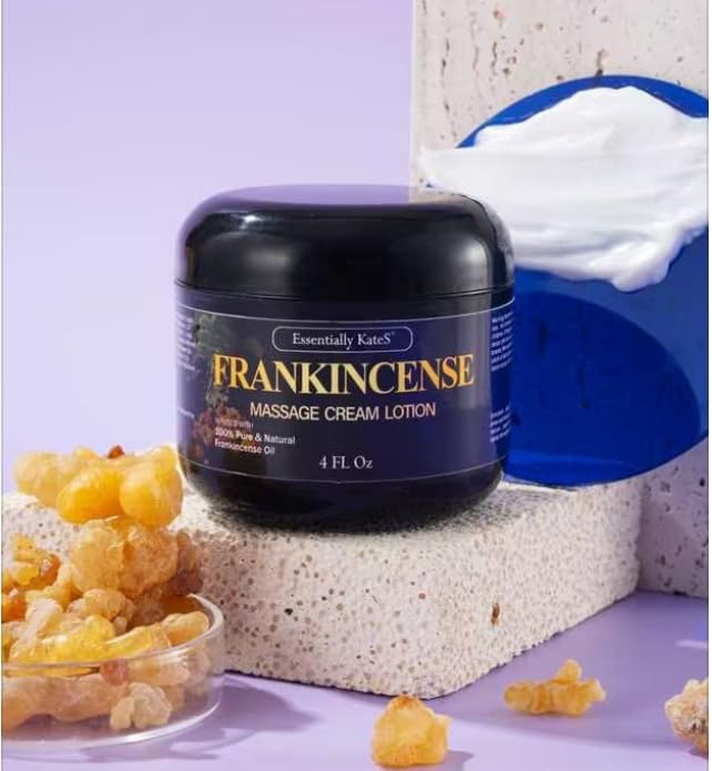 Frankincense Oil Massage Cream Lotion 4 Fl Oz - Medium Glide - Helps Relax Sore Muscle and Stiffness - Helps Tone & Nourish Skin