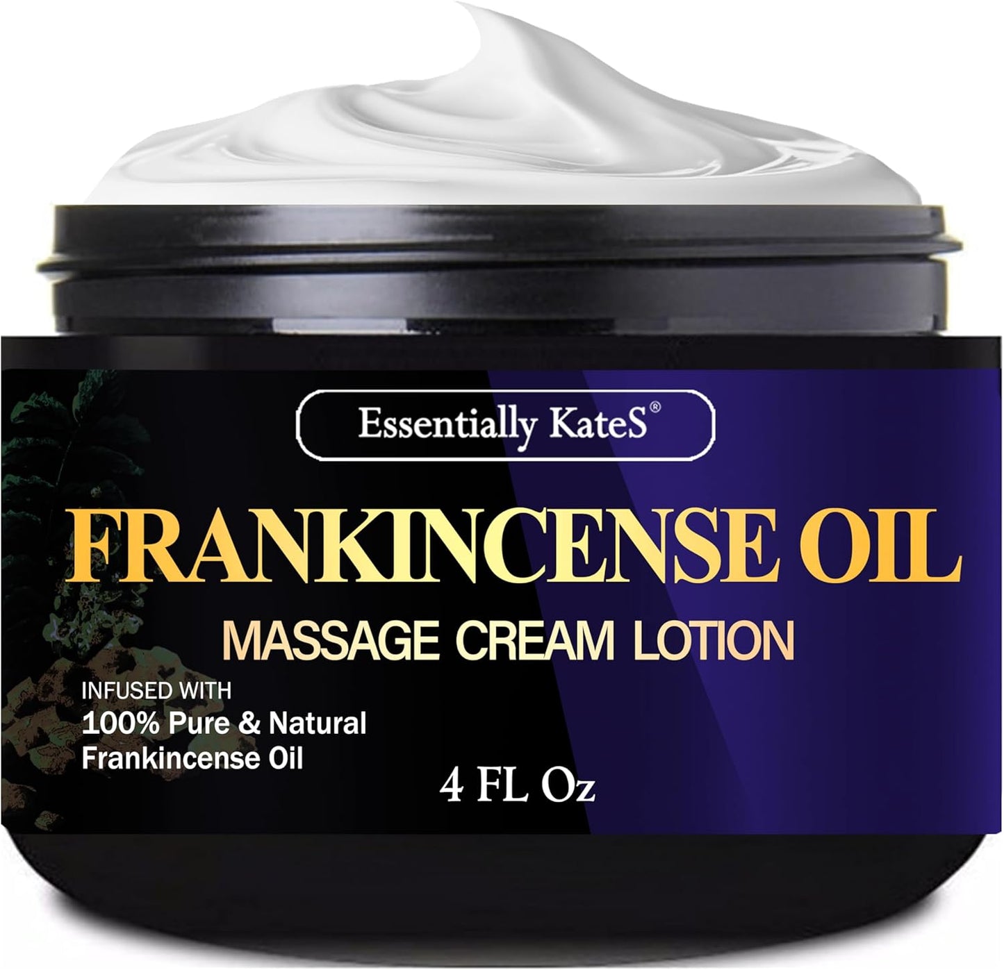 Frankincense Oil Massage Cream Lotion 4 Fl Oz - Medium Glide - Helps Relax Sore Muscle and Stiffness - Helps Tone & Nourish Skin