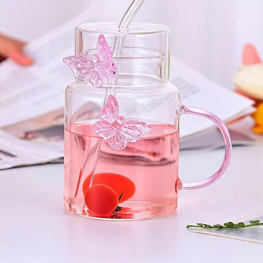 Butterfly Coffee Mugs with Handle, Bow Coffee Cups Bow-Knots Beverage Mugs for Hot Cold Drinks Women Friend Party Favors